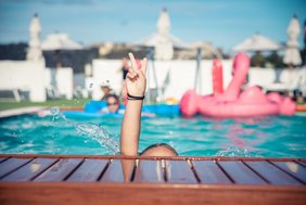 During the summer holidays, 14 children participated in the new swimming school program on the A-ROSA SENA. Photo: A-ROSA Flussschiff GmbH